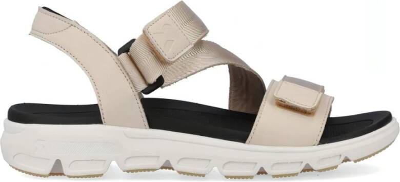 Rieker Beige Platte Sandalen voor Dames Beige Dames