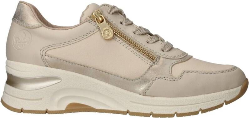 Rieker Beige Sneaker met Gewatteerde Enkelsteun Beige Dames