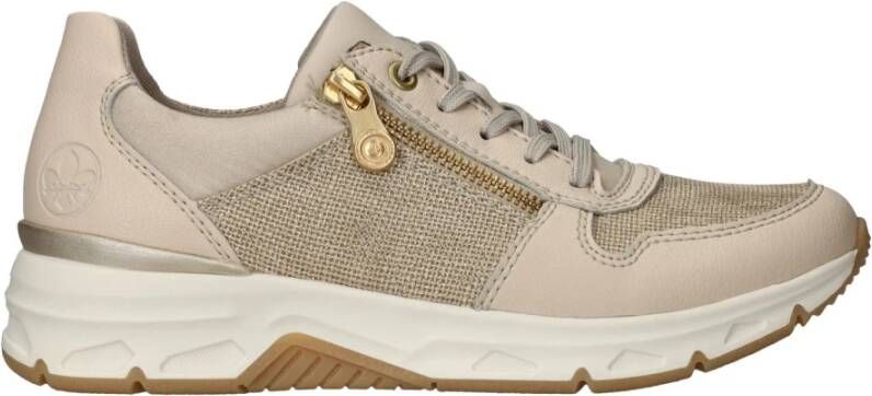 Rieker Beige Sneaker met Gouden Details Beige Dames