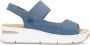 Rieker Blauwe Casual Open Platte Sandalen Blue Dames - Thumbnail 1