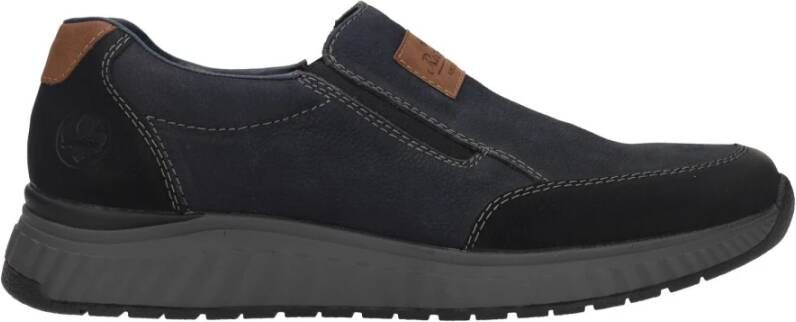 Rieker Blauwe Slip-On Comfort Schoenen Blue Heren