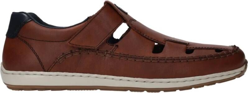 Rieker Bruin Leren Comfort Sandaal Brown Heren