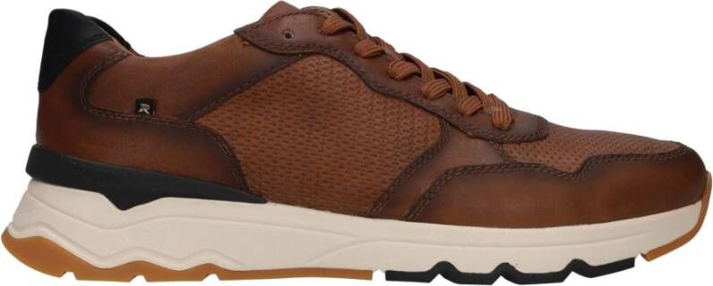 Rieker Bruine Leren Sneaker voor Heren Brown Heren