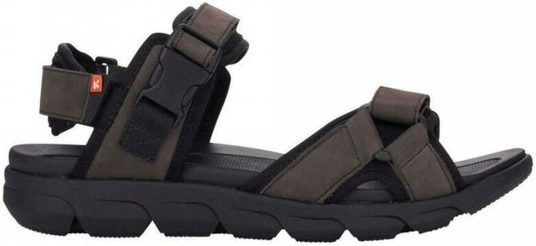 Rieker Grijze Leren Platte Sandalen voor Heren Grijs Heren