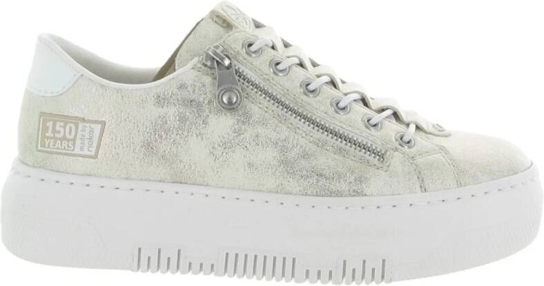 Rieker Witte Vrijetijdsschoenen Dames Sneakers White Dames