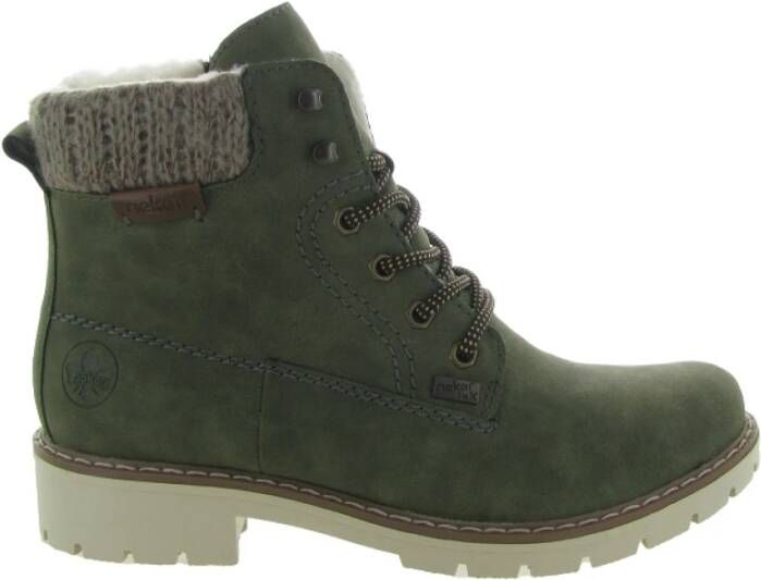 Rieker Groene veterschoenen met RemonteTex Green Dames