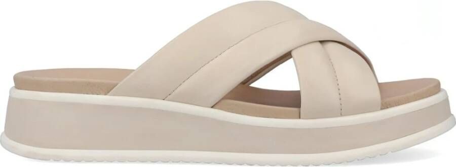 Rieker Comfortabele Leren Sliders voor Vrouwen Beige Dames