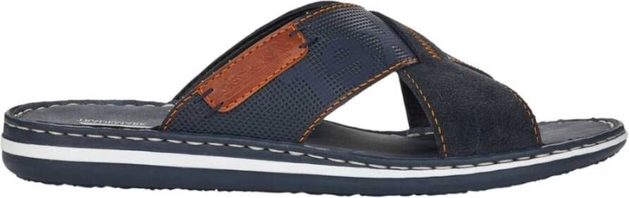 Rieker Pacific Sherry Casual Flat Slippers Blauw Heren