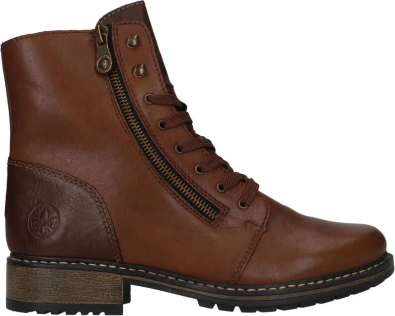 Rieker Dames Herfst Veterboot Brown Dames