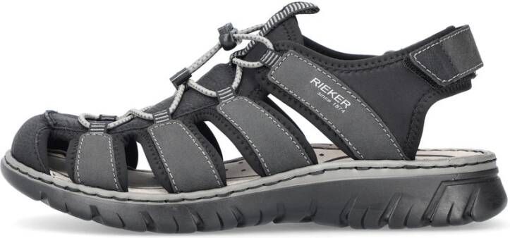 Rieker Flat Sandals Black Heren