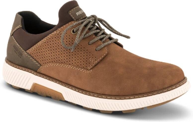 Rieker Heren leren veterschoenen Brown Heren