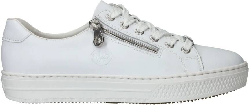 Rieker Leren Sneaker met Gewatteerde Enkelondersteuning White Dames