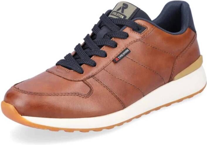 Rieker Leren Sneaker Veterschoen Brown Heren