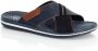 Rieker Pacific Sherry Casual Flat Slippers Blauw Heren - Thumbnail 1