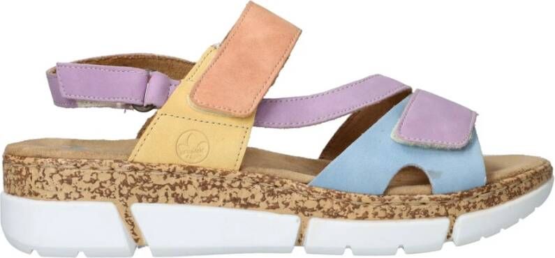 Rieker Pastel zomer sandaal met plateauzool Multicolor Dames