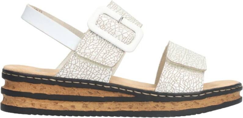 Rieker Stijlvolle platte sandalen voor dames Wit Dames