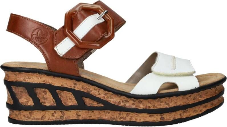 Rieker Trendy Platform Sandaal met gesp Multicolor Dames