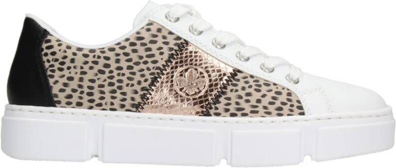 Rieker Witte dierenprint sneakers Multicolor Dames