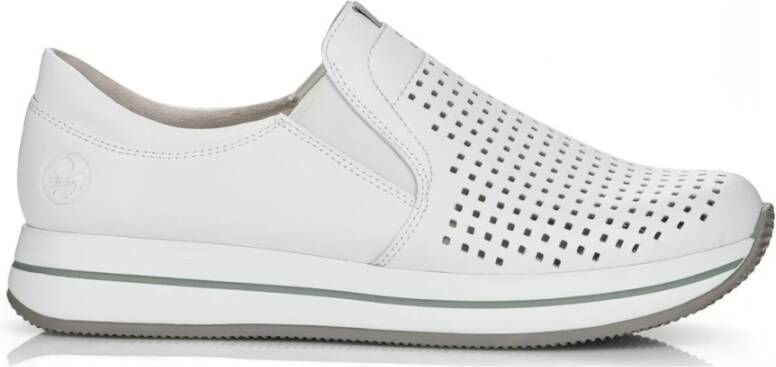 Rieker Witte Leren Sneakers voor Dames White Dames