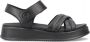 Rieker Comfortabele Leren Platte Sandalen Zwart Dames - Thumbnail 7