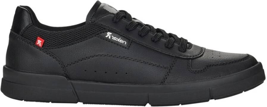 Rieker Zwarte Leren Sneakers voor Heren Black Heren