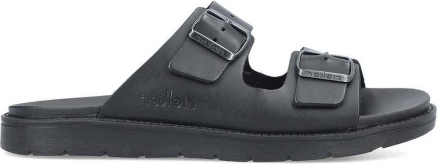 Rieker Zwarte Open Slippers voor Mannen Black Heren