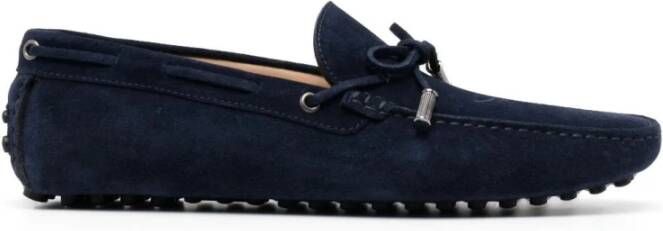 Roberto Cavalli Blauwe Suède Loafers Casual Flats Blue Heren