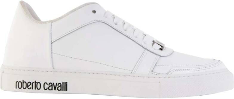 Roberto Cavalli Geëmbosseerde Witte Suède Sneakers Wit Dames