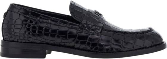 Roberto Cavalli Krokodil-Effect Penny Loafers Black Heren