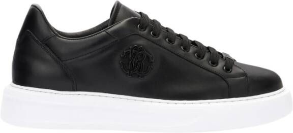 Roberto Cavalli Leren Sneaker voor Mannen Black Heren