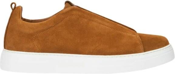 Roberto Cavalli Leren Sneaker voor Mannen Brown Heren