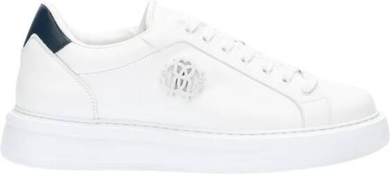 Roberto Cavalli Leren Sneaker voor Mannen White Heren