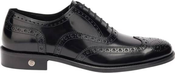 Roberto Cavalli Metallic Brogue Derby Loafers Black Heren