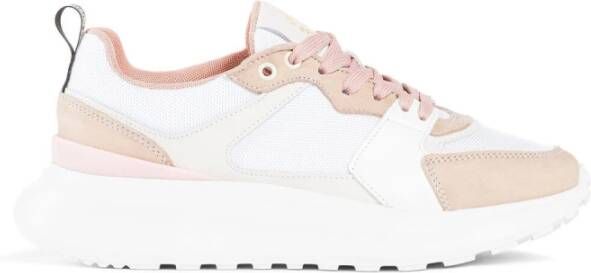 Roberto Cavalli Sneakers van suède en mesh met logodetails White Dames