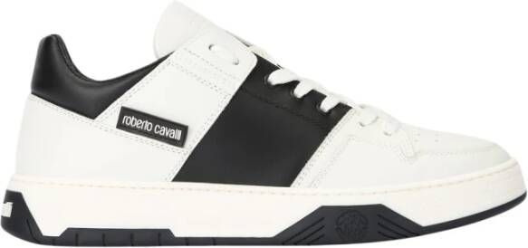 Roberto Cavalli Tweekleurige logo sneakers met veters Black Heren