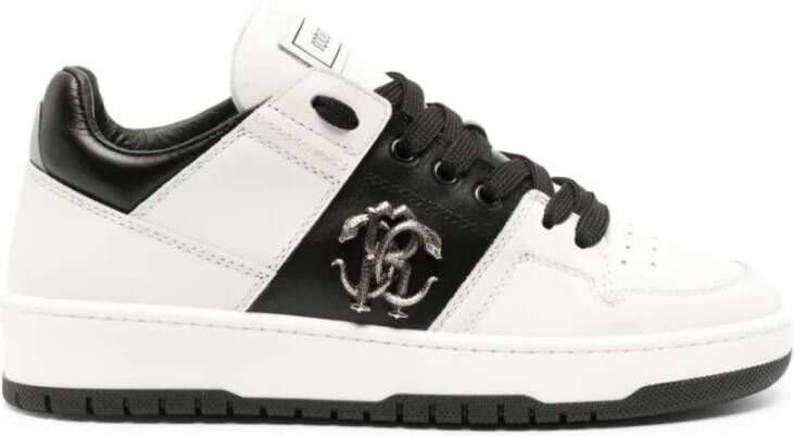 Roberto Cavalli Witte Leren Casual Sneakers Vrouwen White Dames