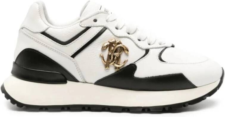 Roberto Cavalli Witte Leren Sneakers voor Vrouwen Multicolor Dames