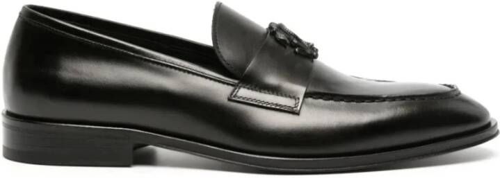 Roberto Cavalli Zwarte leren casual loafers Black Heren