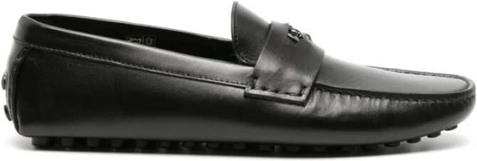 Roberto Cavalli Zwarte leren loafers casual platte Black Heren