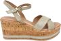 Roberto d'Angelo Beige Sleehak Sandalen met Gouden Banden Beige Dames - Thumbnail 1