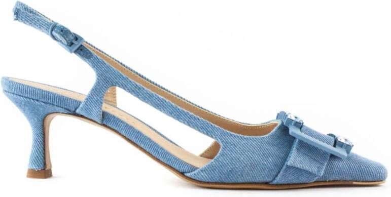 Roberto Festa Blauwe Denim Atena Slingback Sandalen Blue Dames