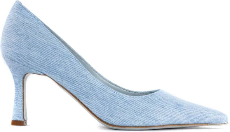 Roberto Festa Blauwe Denim Kate Pumps Puntige Hakken Blue Dames