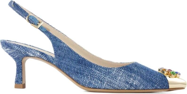 Roberto Festa Blauwe Gemstone Slingback Sandalen Blue Dames