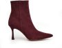 Roberto Festa Bordeaux Suede Enkellaarsje Red Dames - Thumbnail 1