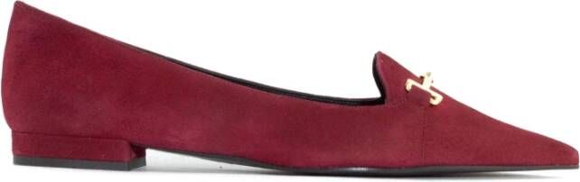 Roberto Festa Bordeaux Suede Loafer met Metalen Horsebit Red Dames