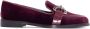 Roberto Festa Bordeaux Velvet Loafer met Gemstone Detail Red Dames - Thumbnail 1