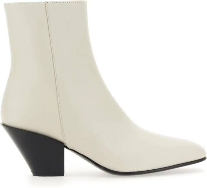 Roberto Festa Cuban Heel Leren Laars White Dames