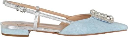 Roberto Festa Denim Slingback met gesp en strass Blue Dames