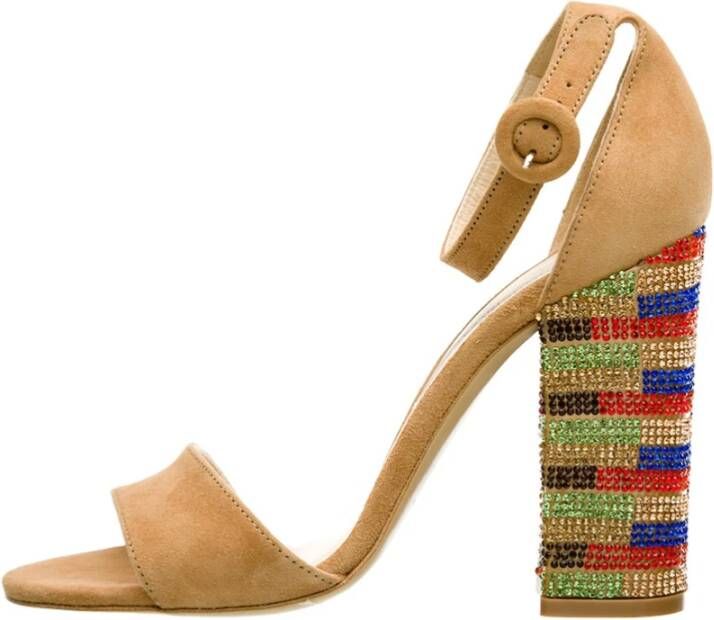 Roberto Festa Hoge Hak Cage Sandalen Beige Dames