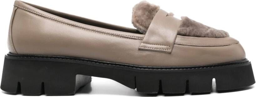 Roberto Festa Jerry Leren Bont Loafers Beige Dames